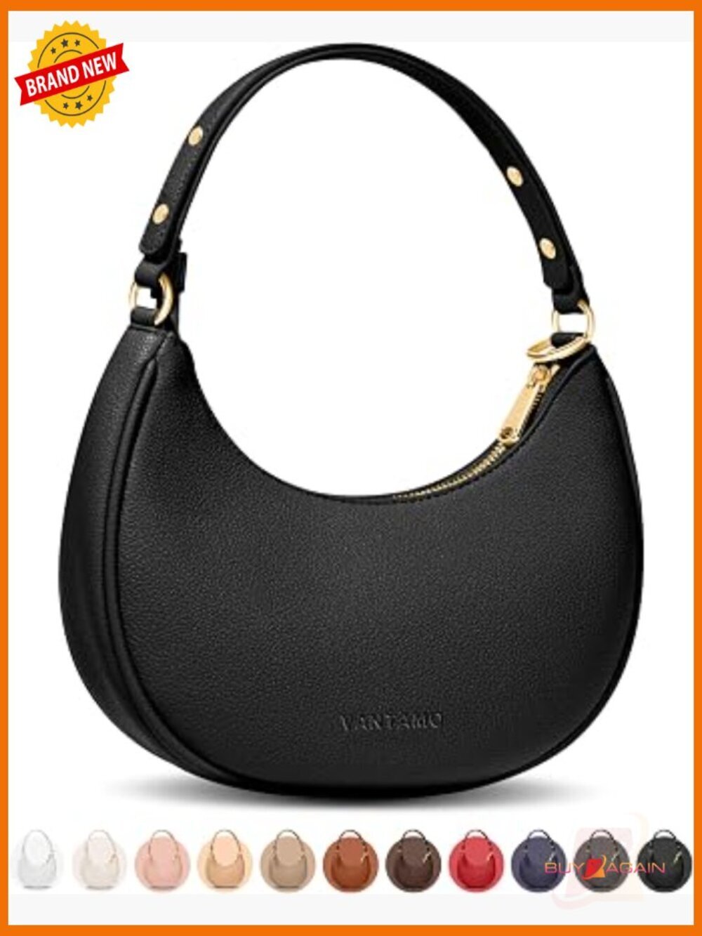 Half Moon Crossbody Purse with RFID & Anti-Theft Clip
